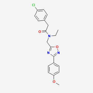 molecular formula C20H20ClN3O3 B5698171 2-(4-chlorophenyl)-N-ethyl-N-{[3-(4-methoxyphenyl)-1,2,4-oxadiazol-5-yl]methyl}acetamide 