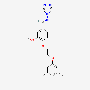 molecular formula C21H24N4O3 B5698186 N-{4-[2-(3-ethyl-5-methylphenoxy)ethoxy]-3-methoxybenzylidene}-4H-1,2,4-triazol-4-amine 