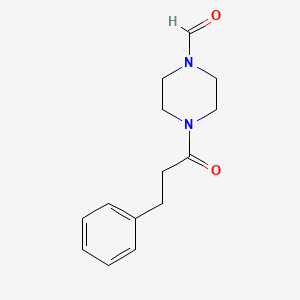 molecular formula C14H18N2O2 B5698191 4-(3-phenylpropanoyl)-1-piperazinecarbaldehyde 