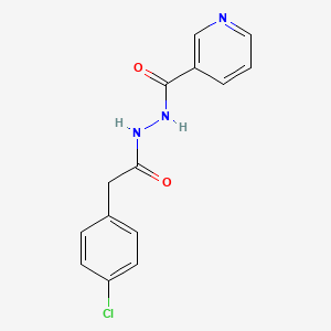 molecular formula C14H12ClN3O2 B5698194 N'-[2-(4-chlorophenyl)acetyl]nicotinohydrazide 
