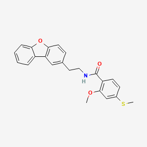 molecular formula C23H21NO3S B5698223 N-(2-dibenzo[b,d]furan-2-ylethyl)-2-methoxy-4-(methylthio)benzamide 
