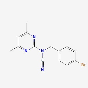 molecular formula C14H13BrN4 B5698234 (4-bromobenzyl)(4,6-dimethyl-2-pyrimidinyl)cyanamide 