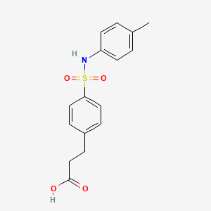 molecular formula C16H17NO4S B5698246 3-(4-{[(4-methylphenyl)amino]sulfonyl}phenyl)propanoic acid 