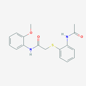 molecular formula C17H18N2O3S B5698278 2-{[2-(acetylamino)phenyl]thio}-N-(2-methoxyphenyl)acetamide 
