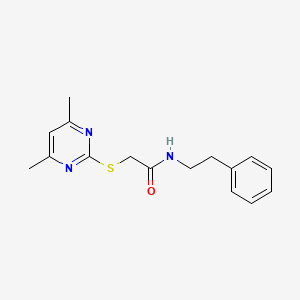 molecular formula C16H19N3OS B5698406 2-[(4,6-dimethyl-2-pyrimidinyl)thio]-N-(2-phenylethyl)acetamide 