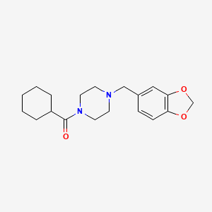molecular formula C19H26N2O3 B5698494 1-(1,3-benzodioxol-5-ylmethyl)-4-(cyclohexylcarbonyl)piperazine 