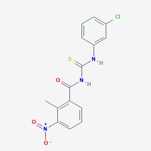 molecular formula C15H12ClN3O3S B5698540 N-{[(3-chlorophenyl)amino]carbonothioyl}-2-methyl-3-nitrobenzamide 