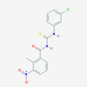 molecular formula C15H12ClN3O3S B5698540 N-[(3-chlorophenyl)carbamothioyl]-2-methyl-3-nitrobenzamide 