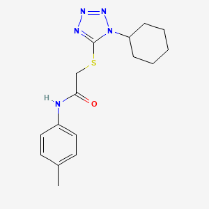 2-[(1-cyclohexyl-1H-tetrazol-5-yl)thio]-N-(4-methylphenyl)acetamide