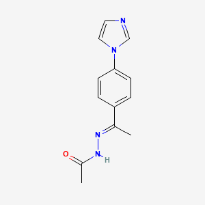 molecular formula C13H14N4O B5698558 N'-{1-[4-(1H-imidazol-1-yl)phenyl]ethylidene}acetohydrazide 