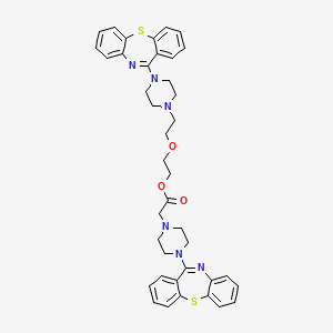 molecular formula C40H42N6O3S2 B569858 2-[2-(4-Benzo[b][1,4]benzothiazepin-6-ylpiperazin-1-yl)ethoxy]ethyl 2-(4-benzo[b][1,4]benzothiazepin-6-ylpiperazin-1-yl)acetate CAS No. 1798840-31-9
