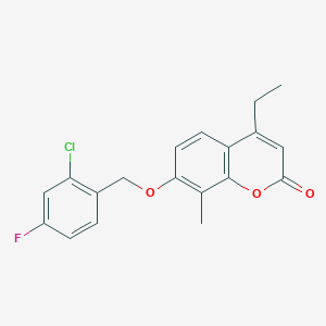 molecular formula C19H16ClFO3 B5698585 7-[(2-chloro-4-fluorobenzyl)oxy]-4-ethyl-8-methyl-2H-chromen-2-one 