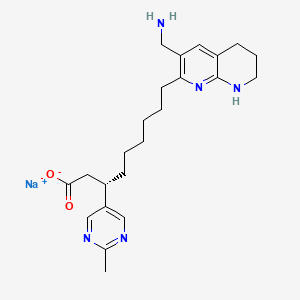 molecular formula C23H32N5NaO2 B569862 Sodium (S)-9-(3-(aminomethyl)-5,6,7,8-tetrahydro-1,8-naphthyridin-2-yl)-3-(2-methylpyrimidin-5-yl)nonanoate CAS No. 1187593-80-1