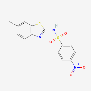 molecular formula C14H11N3O4S2 B5698632 N-(6-methyl-1,3-benzothiazol-2-yl)-4-nitrobenzenesulfonamide 