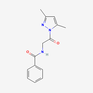 molecular formula C14H15N3O2 B5698633 N-[2-(3,5-dimethyl-1H-pyrazol-1-yl)-2-oxoethyl]benzamide 
