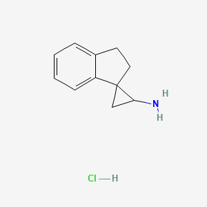 molecular formula C11H14ClN B569864 2',3'-二氢螺[环丙烷-1,1'-茚]-3-胺盐酸盐 CAS No. 1423030-97-0