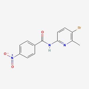 molecular formula C13H10BrN3O3 B5698672 N-(5-bromo-6-methyl-2-pyridinyl)-4-nitrobenzamide 