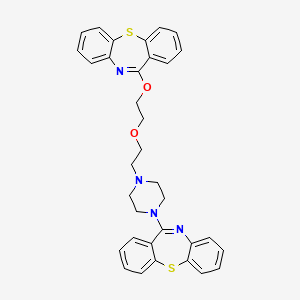 molecular formula C34H32N4O2S2 B569872 6-[4-[2-(2-Benzo[b][1,4]benzothiazepin-6-yloxyethoxy)ethyl]piperazin-1-yl]benzo[b][1,4]benzothiazepine CAS No. 1800608-95-0