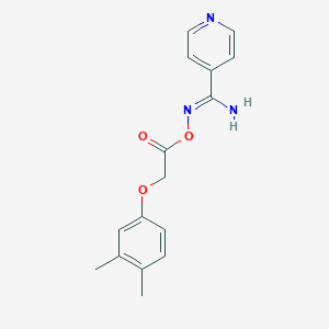 molecular formula C16H17N3O3 B5698749 N'-{[2-(3,4-dimethylphenoxy)acetyl]oxy}-4-pyridinecarboximidamide 