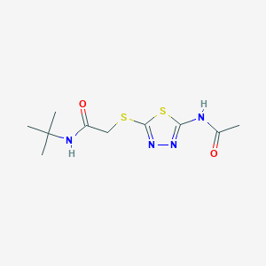 molecular formula C10H16N4O2S2 B5698755 2-{[5-(acetylamino)-1,3,4-thiadiazol-2-yl]thio}-N-(tert-butyl)acetamide 