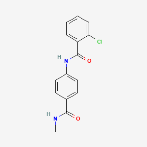 molecular formula C15H13ClN2O2 B5698795 2-chloro-N-{4-[(methylamino)carbonyl]phenyl}benzamide 
