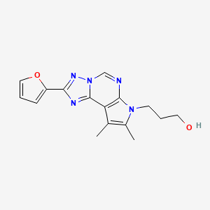 molecular formula C16H17N5O2 B5698822 3-[2-(2-furyl)-8,9-dimethyl-7H-pyrrolo[3,2-e][1,2,4]triazolo[1,5-c]pyrimidin-7-yl]-1-propanol 