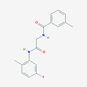 molecular formula C17H17FN2O2 B5698854 N-{2-[(5-fluoro-2-methylphenyl)amino]-2-oxoethyl}-3-methylbenzamide 