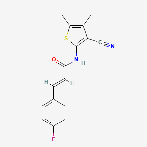 N-(3-cyano-4,5-dimethyl-2-thienyl)-3-(4-fluorophenyl)acrylamide