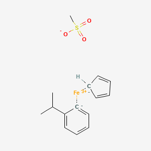 molecular formula C15H19FeO3S B569889 Iron(1+), (eta5-2,4-cyclopentadien-1-yl)[(1,2,3,4,5,6-eta)-(1-methylethyl)benzene]-, salt with trifluoromethanesulfonic acid (1:1) CAS No. 117549-13-0