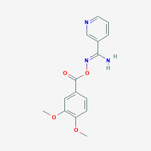 molecular formula C15H15N3O4 B5698898 N'-[(3,4-dimethoxybenzoyl)oxy]-3-pyridinecarboximidamide 