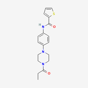 molecular formula C18H21N3O2S B5698937 N-[4-(4-propionyl-1-piperazinyl)phenyl]-2-thiophenecarboxamide 