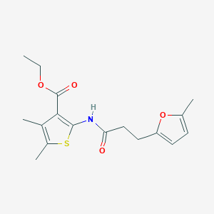 molecular formula C17H21NO4S B5698942 ethyl 4,5-dimethyl-2-{[3-(5-methyl-2-furyl)propanoyl]amino}-3-thiophenecarboxylate 