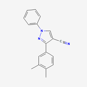 molecular formula C18H15N3 B5698962 3-(3,4-dimethylphenyl)-1-phenyl-1H-pyrazole-4-carbonitrile 