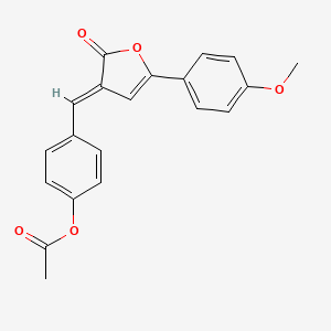 molecular formula C20H16O5 B5698998 4-{[5-(4-methoxyphenyl)-2-oxo-3(2H)-furanylidene]methyl}phenyl acetate 
