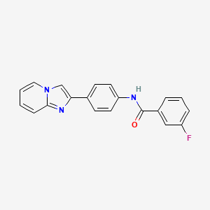 molecular formula C20H14FN3O B5699052 3-fluoro-N-(4-imidazo[1,2-a]pyridin-2-ylphenyl)benzamide 