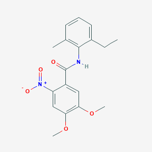 molecular formula C18H20N2O5 B5699111 N-(2-ethyl-6-methylphenyl)-4,5-dimethoxy-2-nitrobenzamide 