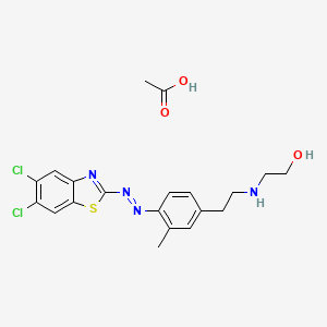 molecular formula C20H22Cl2N4O3S B569914 Acetic acid;2-[2-[4-[(5,6-dichloro-1,3-benzothiazol-2-yl)diazenyl]-3-methylphenyl]ethylamino]ethanol CAS No. 117738-28-0