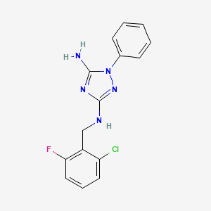 molecular formula C15H13ClFN5 B5699156 N~3~-(2-chloro-6-fluorobenzyl)-1-phenyl-1H-1,2,4-triazole-3,5-diamine 