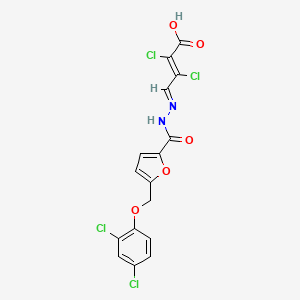 molecular formula C16H10Cl4N2O5 B5699165 2,3-dichloro-4-({5-[(2,4-dichlorophenoxy)methyl]-2-furoyl}hydrazono)-2-butenoic acid 