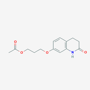 molecular formula C13H17NO3 B569922 3-((2-Oxo-1,2,3,4-tetrahydroquinolin-7-yl)oxy)propyl Acetate CAS No. 1712737-75-1