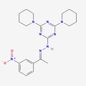 molecular formula C21H28N8O2 B5699244 1-(3-nitrophenyl)ethanone (4,6-di-1-piperidinyl-1,3,5-triazin-2-yl)hydrazone 