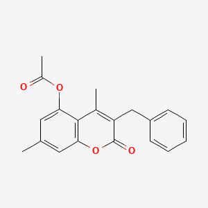 molecular formula C20H18O4 B5699250 3-benzyl-4,7-dimethyl-2-oxo-2H-chromen-5-yl acetate 