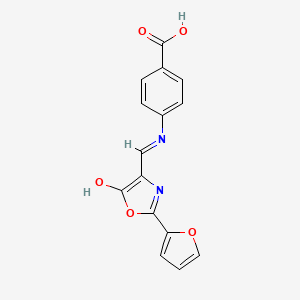 molecular formula C15H10N2O5 B5699257 4-({[2-(2-furyl)-5-oxo-1,3-oxazol-4(5H)-ylidene]methyl}amino)benzoic acid 