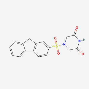 molecular formula C17H14N2O4S B5699268 4-(9H-fluoren-2-ylsulfonyl)-2,6-piperazinedione 