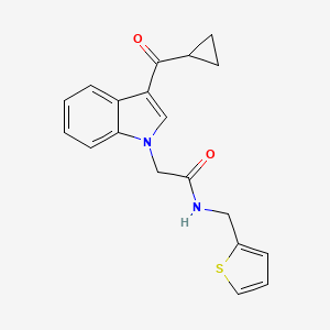 molecular formula C19H18N2O2S B5699294 2-[3-(cyclopropylcarbonyl)-1H-indol-1-yl]-N-(2-thienylmethyl)acetamide 