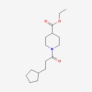 molecular formula C16H27NO3 B5699295 ethyl 1-(3-cyclopentylpropanoyl)-4-piperidinecarboxylate 