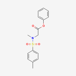 molecular formula C16H17NO4S B5699299 phenyl N-methyl-N-[(4-methylphenyl)sulfonyl]glycinate 