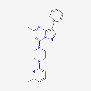 molecular formula C23H24N6 B5699329 5-methyl-7-[4-(6-methyl-2-pyridinyl)-1-piperazinyl]-3-phenylpyrazolo[1,5-a]pyrimidine 