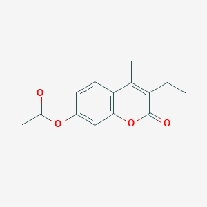 molecular formula C15H16O4 B5699367 3-ethyl-4,8-dimethyl-2-oxo-2H-chromen-7-yl acetate 
