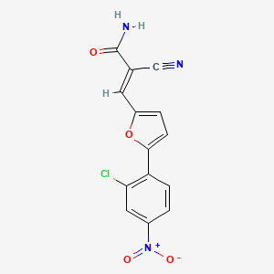 molecular formula C14H8ClN3O4 B5699371 3-[5-(2-chloro-4-nitrophenyl)-2-furyl]-2-cyanoacrylamide 